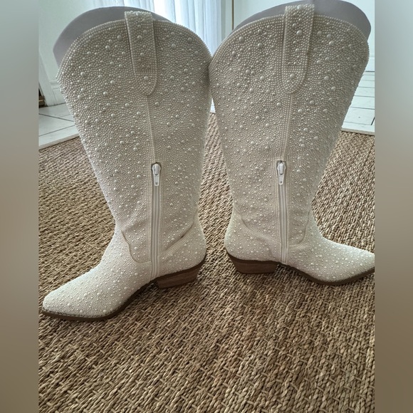 Betsey Johnson Pearled Cowboy Women's Boots - Picture 5 of 7